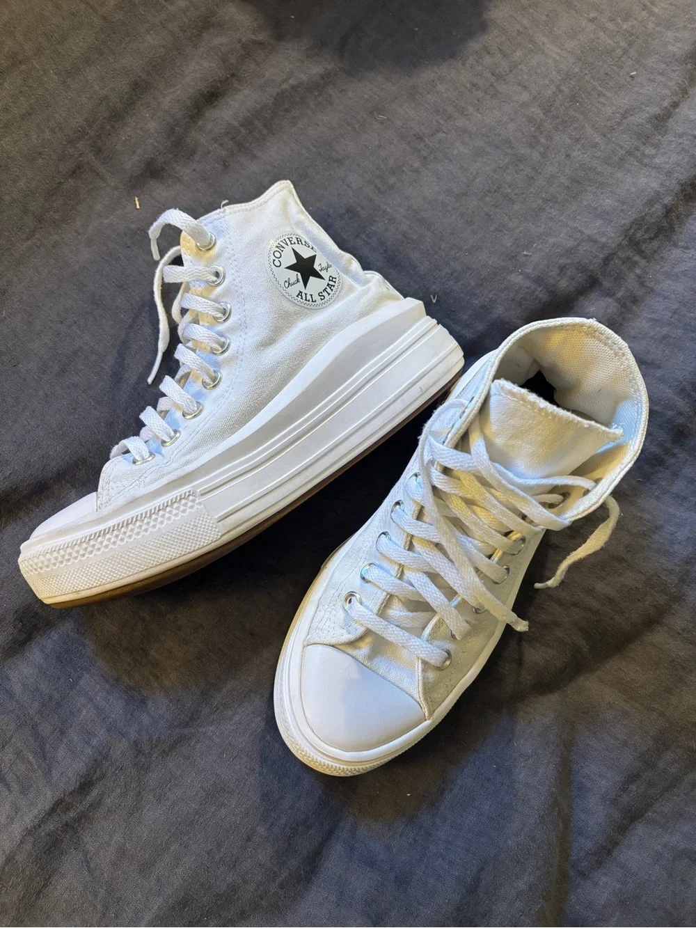 Converse White High Top Platform Sneakers
